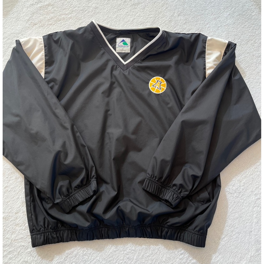 Augusta Sportswear Pullover‎ Windbreaker Jacket Black Yellow Logo Men L